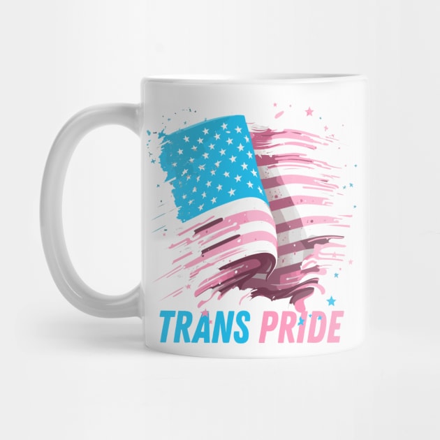 Transgender USA Vintage-Look Flag Design by DankFutura